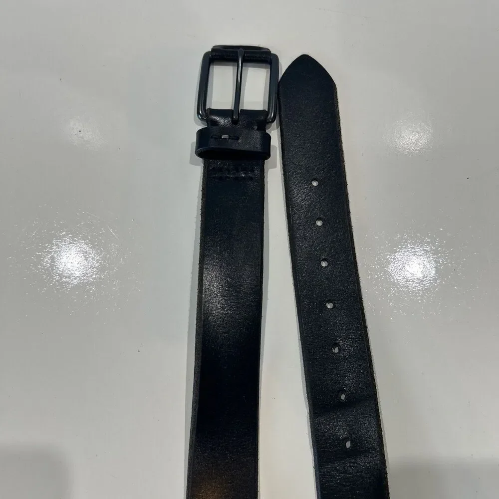 Levi's Black Genuine Leather Handcrafted Rugged Distressed Work Belt Men's 38